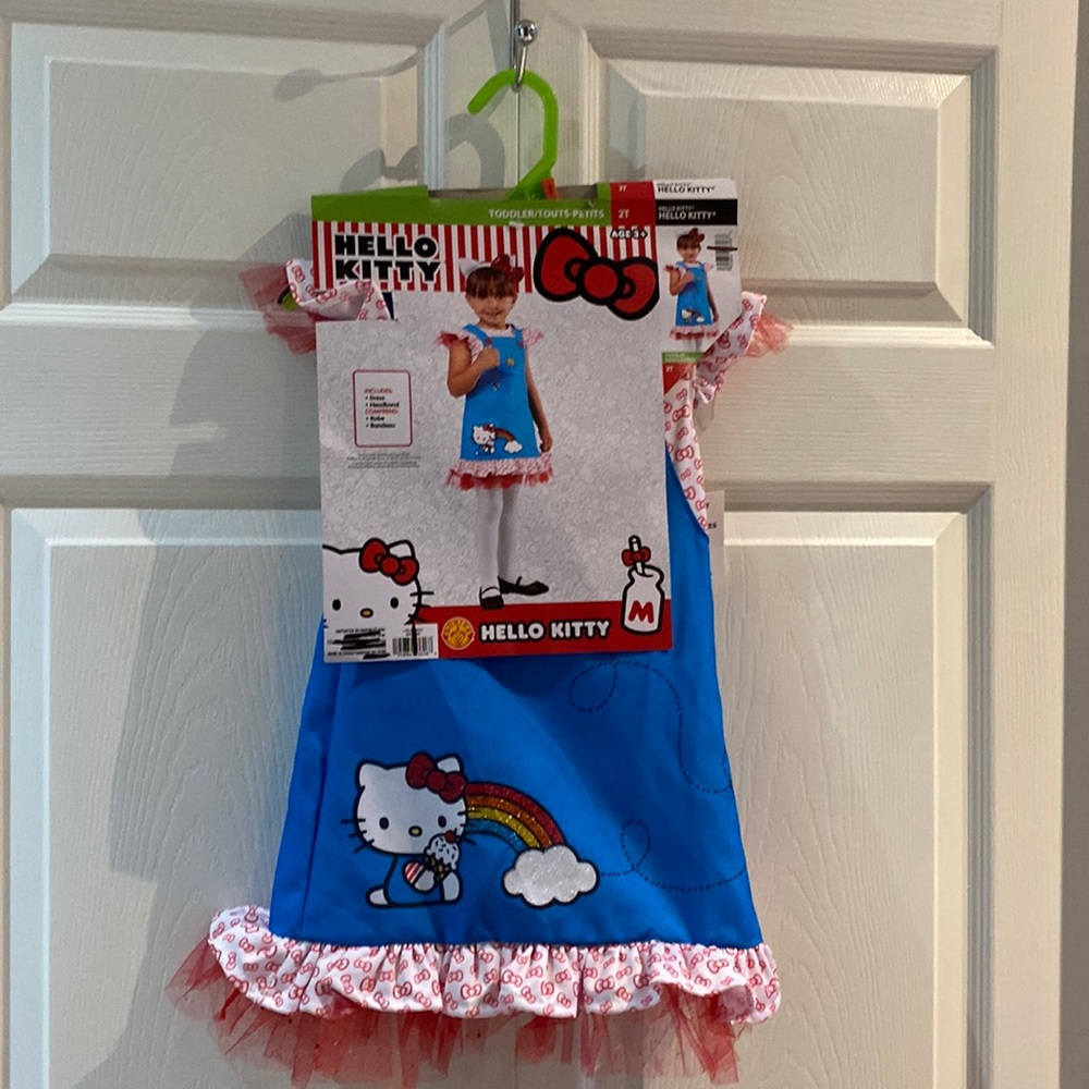 Hello Kitty Toddler Girls Halloween Costume Dress and Headband Size 2T